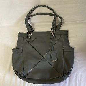 New Calvin Klein Gray Leather Tote
